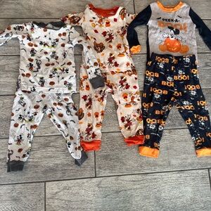 Disney Kids Halloween Pajama Collection - Orange, Black, White 2T and 24 months